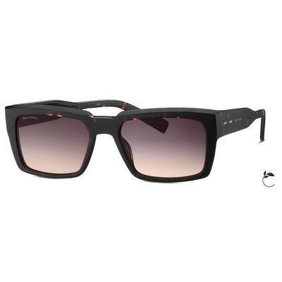 Sonnenbrille MARC O'POLO "506210", Damen, dunkelhavanna, gemustert, klassisch, Brillen, Form rechteckig, Verlaufstönung, adc uv 400