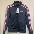 Adidas Jackets & Coats | Adidas 3 Stripes Jacket | Color: Gray/Pink | Size: Xs