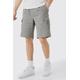 Mens Tall Elastic Waist Relaxed Fit Cargo Shorts In Grey, Grey