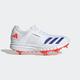 adidas Howzat Spike Junior Cricket Shoes - WHITE/LUCID BLUE/SOLAR RED / UK1