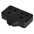 Zexum 2G 13A Rubber Trailing Socket, Black