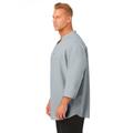 Men's Big & Tall Hemp mandarin collar shirt by KingSize in Light Grey (Size 2XL)