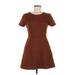 Hutch Casual Dress - A-Line: Brown Solid Dresses - Women's Size Medium