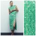 Zara Dresses | Nwt. Zara Light Green Cut Out Sequin Midi Dress. Size Xs. | Color: Green | Size: Xs
