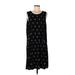 Hatley Casual Dress - Mini Scoop Neck Sleeveless: Black Dresses - Women's Size Large