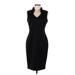 Calvin Klein Cocktail Dress - Sheath V Neck Sleeveless: Black Print Dresses - Women's Size 8