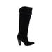 MADE IN ITALY Boots: Black Solid Shoes - Women's Size 8 1/2 - Almond Toe