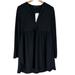 Zara Dresses | Nwt Zara V Neck Long Sleeve Mini Dress Babydoll Black Size Large | Color: Black | Size: L
