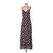 Ann Taylor LOFT Casual Dress - A-Line Plunge Sleeveless: Black Floral Dresses - Women's Size 2