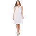 Plus Size Women's AnyWear Pucker Cotton Shirt Dress by Catherines in White (Size 6X)