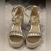 Michael Kors Shoes | Michael Kors Gold Platform Wedge Sandals | Color: Gold | Size: 8