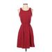 Ann Taylor LOFT Outlet Casual Dress Scoop Neck Sleeveless: Red Dresses - Women's Size X-Small