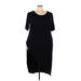 Torrid Casual Dress - Midi Scoop Neck Short sleeves: Black Solid Dresses - Women's Size 4X Plus