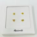 Madewell Jewelry | Madewell Geometric Stone Earring Set 2 Mismatched Pair Circles Stone Triangles | Color: Gold | Size: Os