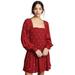 Free People Dresses | Free People Womens M Red Floral Two Faces Mini Dre | Color: Red | Size: M