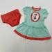 Disney Dresses | Disney Minnie Mouse Teal And Orange Dress With Diaper Cover. Size 6-9 Months | Color: Green/Orange | Size: 6-9mb