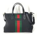 Gucci Bags | Gucci Sherry Line 2way Shoulder Bag Tote Bag Crossbody Hand Bag | Color: Black | Size: W13.8h9.8d5.1inch