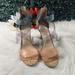 Jessica Simpson Shoes | Jessica Simpson Jullury Clear Pvc Strap Heels | Color: Tan | Size: 7.5