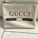Gucci Bags | Gucci Pebbled Calfskin Logo Portfolio Clutch White | Color: Cream | Size: Os