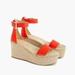 J. Crew Shoes | J. Crew Leather Espadrille Red Platform Wedge Sandals | Color: Red/Tan | Size: 8.5