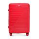 WITTCHEN FUERTA Line Medium Suitcase Hard Luggage Expandable Suitcase Luggage Made of Polypropylene with Glistening Straps 4 Double Wheels Retractable Handle TSA Lock Size M Red