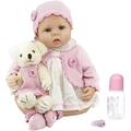 55Cm Reborn Doll Realistic Soft Silicone Vinyl Newborn Babies Toy Curly Girl Princess Bear Clothes Pacifier Lifelike