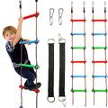 2 Pack 7.2 ft Climbing Rope Ladder Ninja Hanging Rope Ladder Swing Set Accessories for Kids Obstacle Training Jungle Gym Backyard Playground Treehouse Playhouse Play Equipment