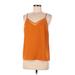 Nine West Sleeveless Blouse: Orange Tops - Women's Size Medium