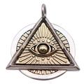 Retro Vintage 925 Sterling Silver Illuminati Freemason Masonic All Seeing Eye Pendant Two Tone Eye of Providence Pendant for Men Women,No Motto