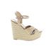 Steve Madden Wedges: Gold Solid Shoes - Women's Size 9 - Open Toe