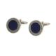 Men's Cufflinks Copper Material Dark Blue Metal Texture Cufflinks Men's Dress Cuffs Decorative Button Cuff Nails (A One Size)