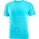 SALOMON Herren T-Shirt SENSE AERO SS TEE GFX M Peacock blue/WHI, Größe XL in Blau