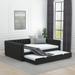 Modern Velvet Upholstered Daybed with Pop up Trundle,Sofa Bed with Button and Copper Nail