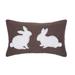 12" x 20" Easter Bunny Rabbit Duo Tufted Decorative Throw Pillow