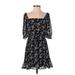 Trixxi Casual Dress: Black Damask Dresses - Women's Size Small