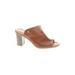 Dr. Scholl's Mule/Clog: Slide Chunky Heel Boho Chic Brown Print Shoes - Women's Size 7 1/2 - Open Toe