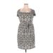 Merona Casual Dress - Mini Square Short sleeves: Gray Dresses - Women's Size 2X-Large