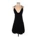 Cult Cocktail Dress - Mini V Neck Sleeveless: Black Solid Dresses - Women's Size 5