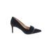 Heels: Pumps Stilleto Cocktail Party Black Solid Shoes - Women's Size 7 - Pointed Toe