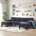 Gray Reclining Sectional - Ebern Designs 112*56" Granular Velvet Sofa, U-Shaped Couch w/ Oversized Seat,6-Seat Sofa Bed w/ Double Chaise | Wayfair
