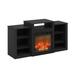 Latitude Run® Alecxa Electric Fireplace End Table w/ Wheels, Americano Wood in Black/Brown | 27.3 H x 52.6 W x 15.7 D in | Wayfair