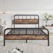 Williston Forge Shaylee Bed Wood & Metal/Metal in Black/Brown | 39.76 H x 54.53 W x 77.56 D in | Wayfair C44B7B422F764D19AD5A435483C949F2