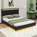 Ivy Bronx Lanieya Upholstered Platform Bed Faux leather in Black | 43.7 H x 64.6 W x 83 D in | Wayfair 6E6213316EA940D59209BCC4D28C029B