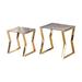 Wrought Studio™ Nesting End Table Set Of 2 w/ Clear Tempered Glass Table Set For Living Room-19.1" H x 18.3" W x 16" D Glass/Metal | Wayfair