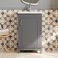 Winston Porter Reylin 15.50" Single Bathroom Vanity w/ Ceramic Top Wood/in Gray | 33.3 H x 15.5 W x 20 D in | Wayfair