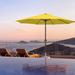 Arlmont & Co. 9FT Outdoor Patio Umbrella Outdoor Table Umbrella w/ Push Button Tilt & Crank, Steel in Yellow | Wayfair