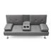 Latitude Run® 67" PU Multifunctional Double Folding Sofa Bed For Office w/ Coffee Table Faux Leather in Gray | 33 H x 67 W x 31 D in | Wayfair