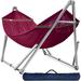 Arlmont & Co. Savada Double Camping Hammock w/ Stand Polyester in Red/Indigo/Brown | 39 H x 79 W x 106.5 D in | Wayfair