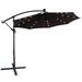 Arlmont & Co. Wetumka 120" Lighted Market Umbrella w/ Crank Lift Counter Weights Included Metal in Brown | 102 H x 120 W x 120 D in | Wayfair