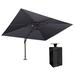 Arlmont & Co. Sedna 144" x 108" Rectangular Cantilever Umbrella w/ Crank Lift Counter Weights Included, in Gray | 108 H x 108 W x 144 D in | Wayfair
